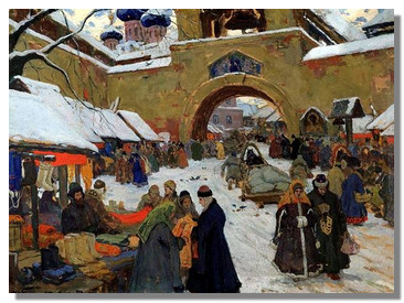 Горюшкин-Сорокопудов. Базарный день в старом городе. 1910 г.
