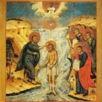 Икона Крещение Господне. 15 век