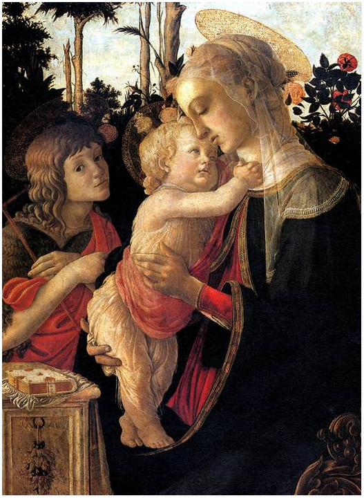БОТТИЧЕЛЛИ Мадонна с младенцем и со св. Иоанном Крестителем. 1445-1510