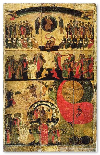 Страшный суд, икона 14-15 века